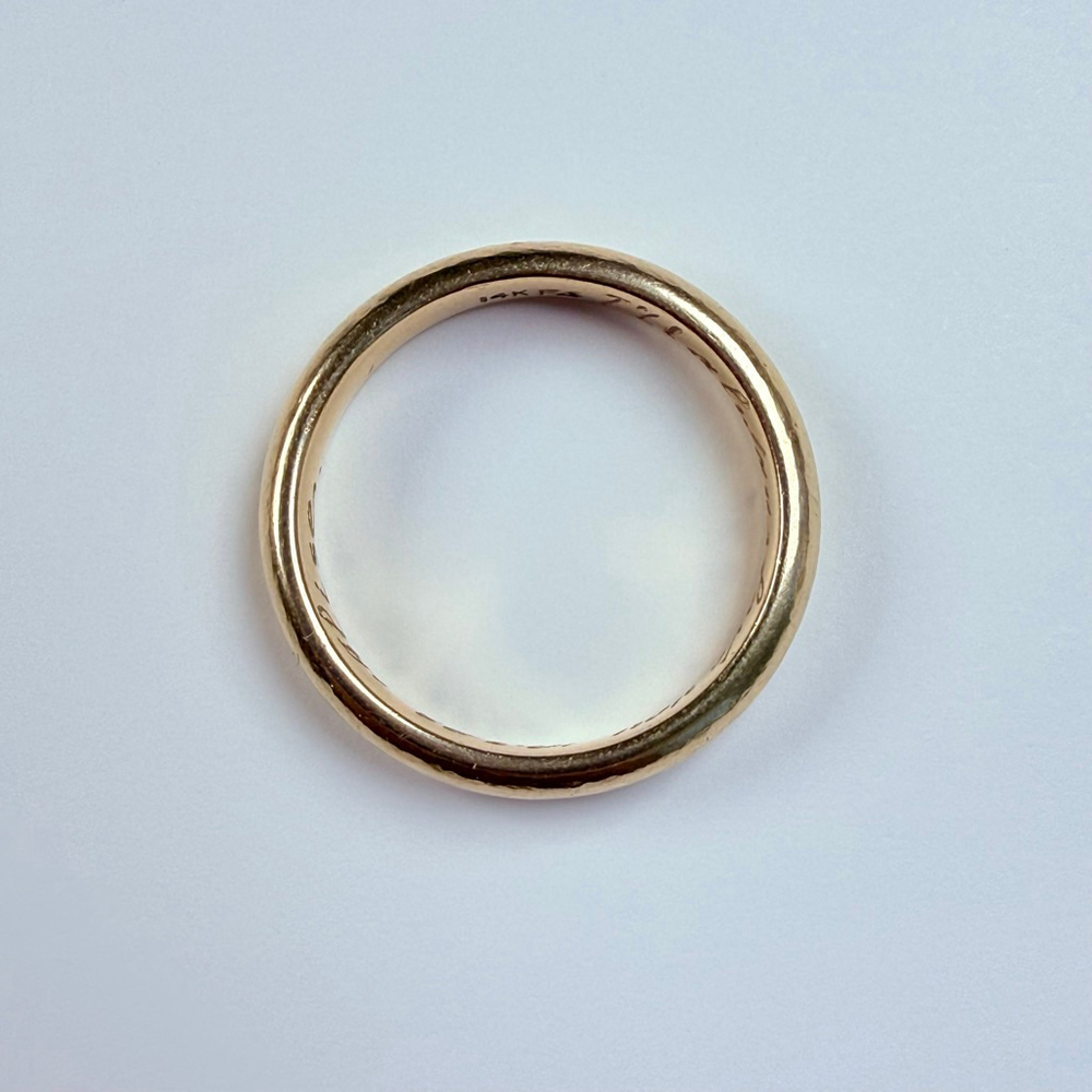 14K Solid Yellow Gold Frederick Goldman Classic Solid 4MM Band Vintage Ring SZ 9 - Picture 5 of 9